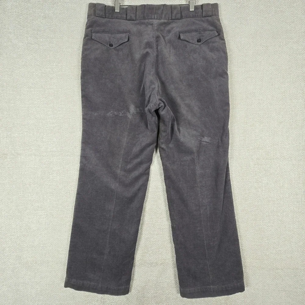 Vintage Sears Flannel‎ Lined Corduroy Work Pants 40x30 Grey Plaid Lined 80s